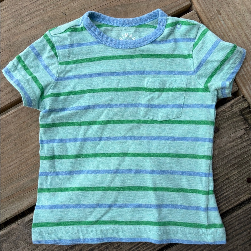 Primary striped pocket tee - 12-18 months